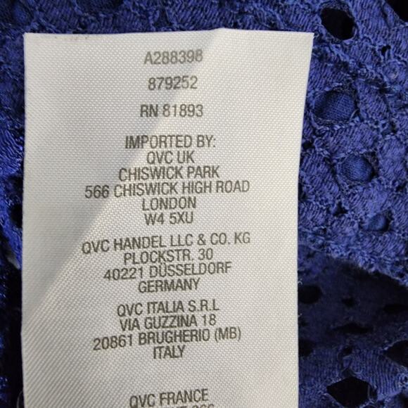 Denim & Co Shirt Womans Medium Blue Button Up Eyelets Sheer Long Sleeve A288398 - Picture 9 of 9